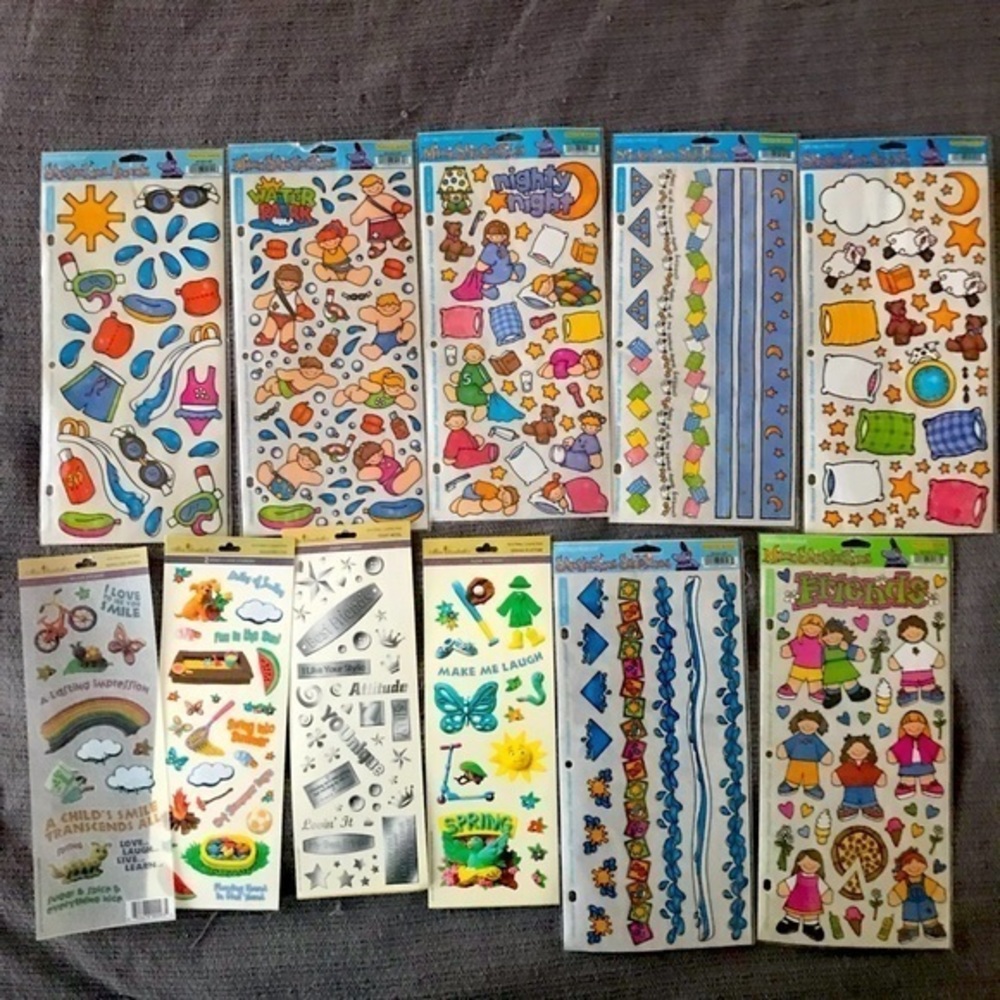 11 sheets of Scrapbook Stickers various brands Friends theme. NWOT